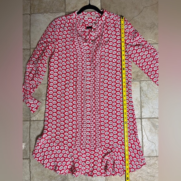 Tory Burch Cora Silk Dress 6 Nantucket Red Primrose Floral Boho Resort Designer - Picture 12 of 12